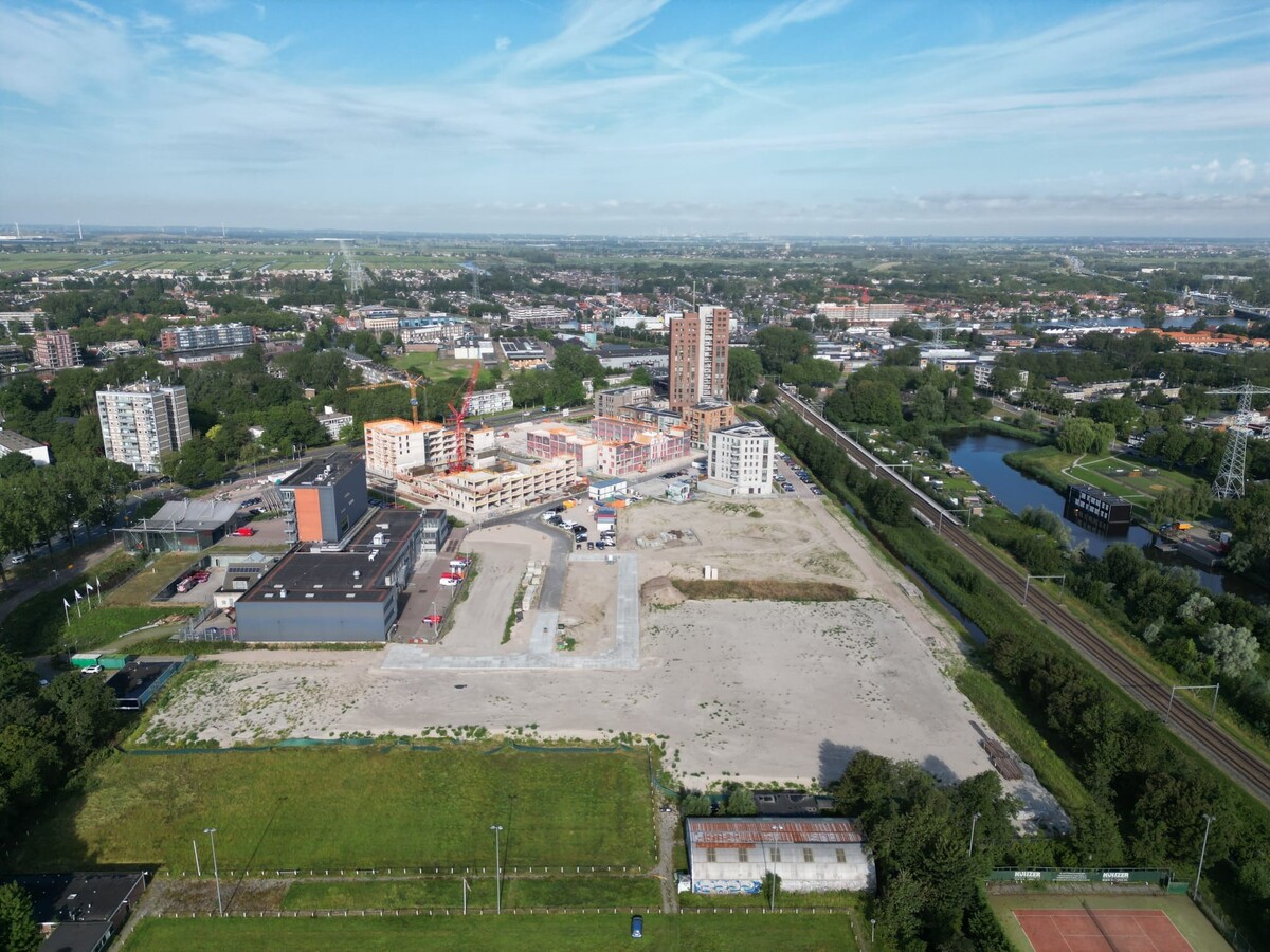 Luchtfoto van nieuwbouw Oostzijderpark 